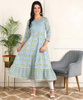 Women Embroidered Kurta 0130 Blue 8