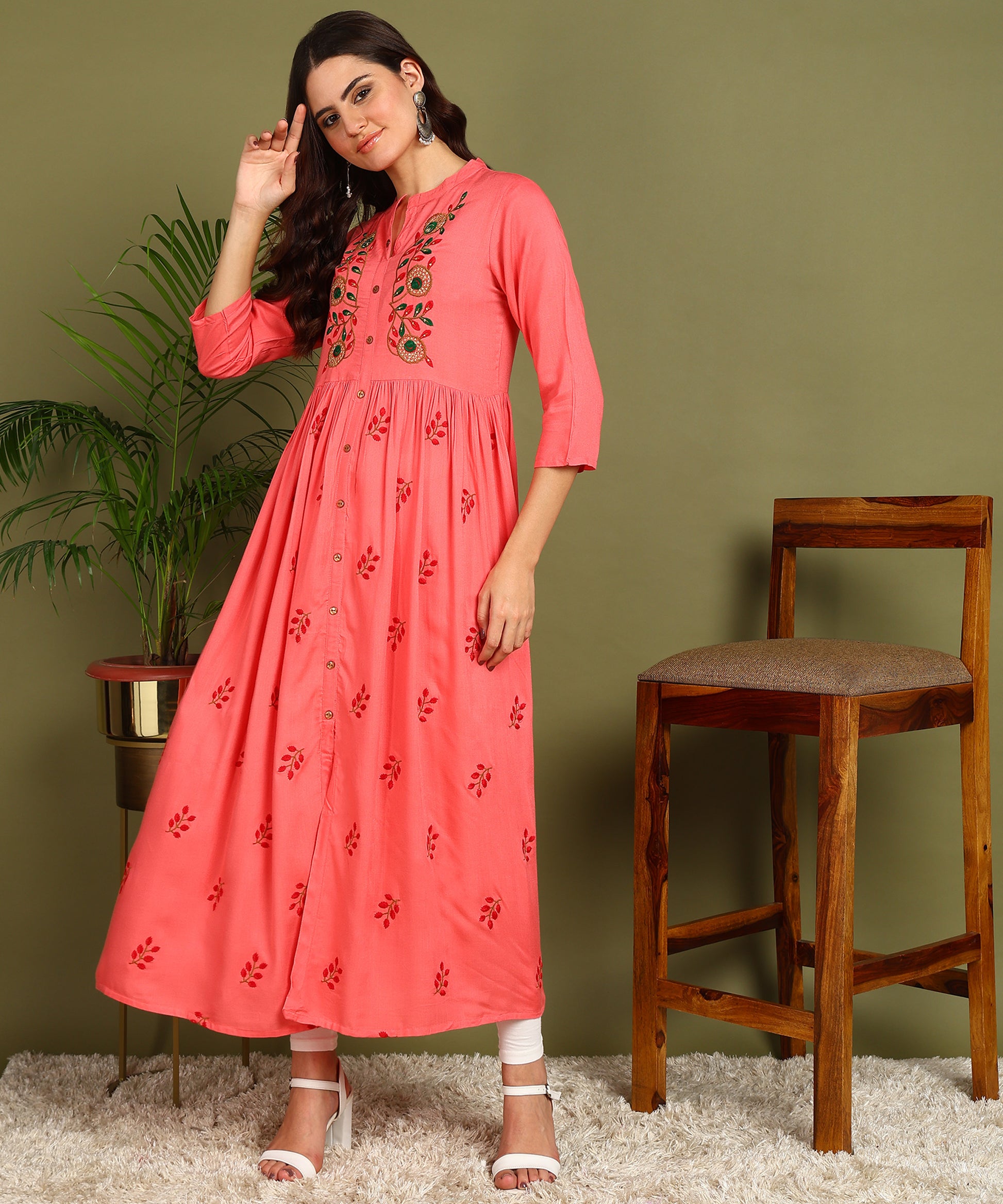 Kurta Leaf Peach 1