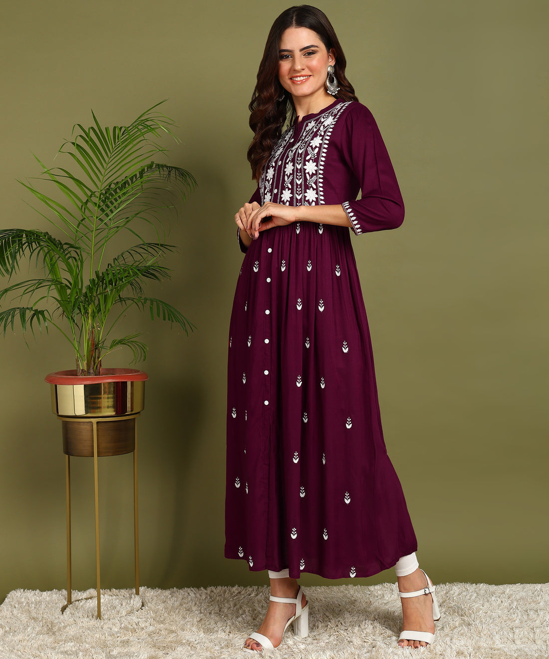 Kurta Full W Seq Purple 1