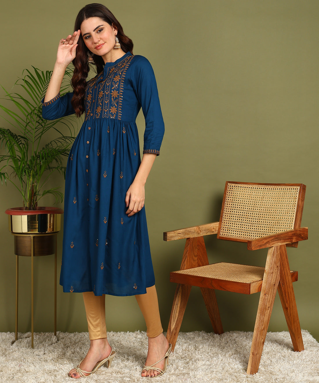 Kurta Full B Seq Petrol Blue 1