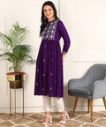 Kurta Full W Seq Violet 