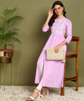 Kurta Whiteemb Lavander 3