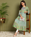 Women Embroidred and printed Kurta PK-129 Olive 3