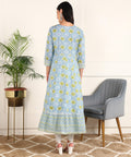 Women Embroidered Kurta 0130 Blue 4