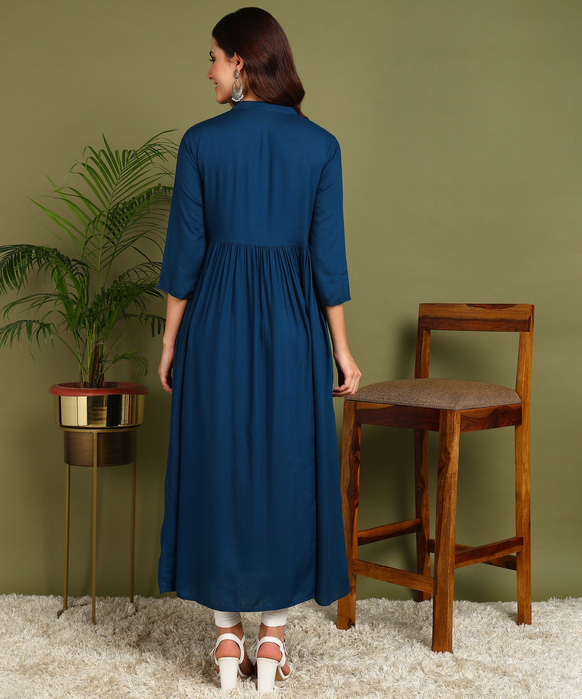 Kurta Leaf Petrol Blue 4