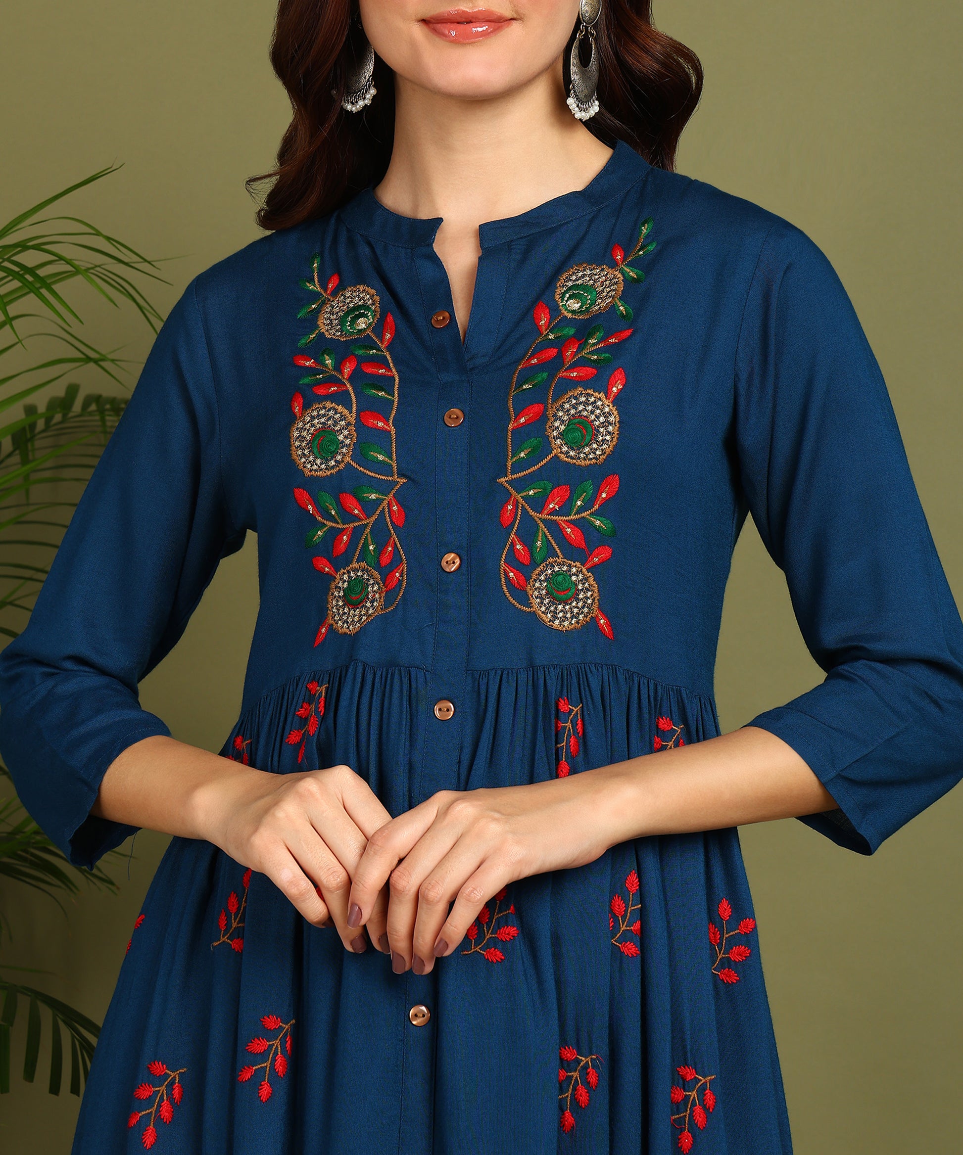 Kurta Leaf Petrol Blue 5