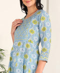 Women Embroidered Kurta 0130 Blue 6