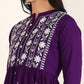 Floral Embroidery Rayon Violet Kurta