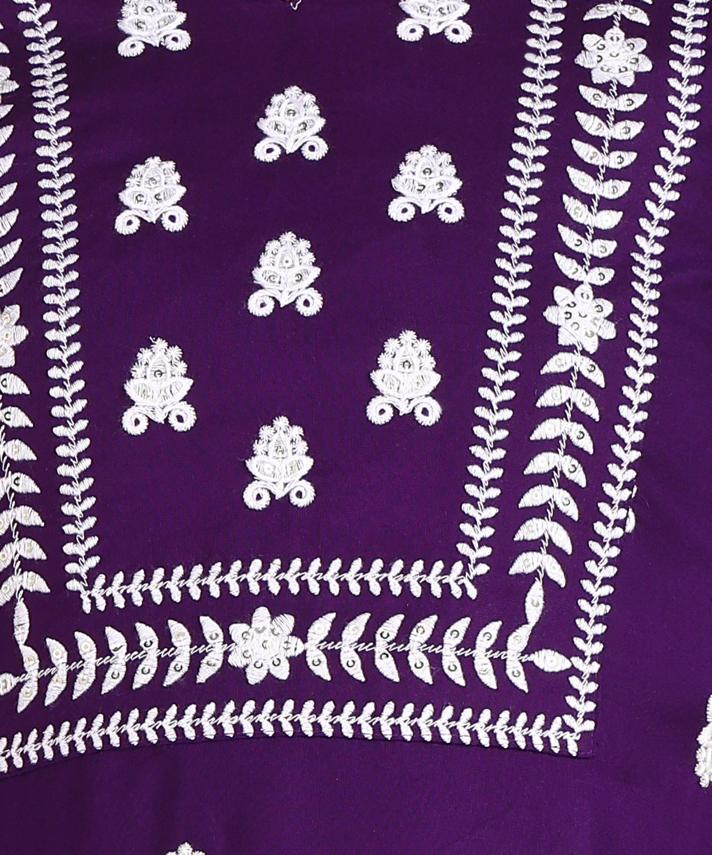 Floral Embroidered Rayon Violet Kurta