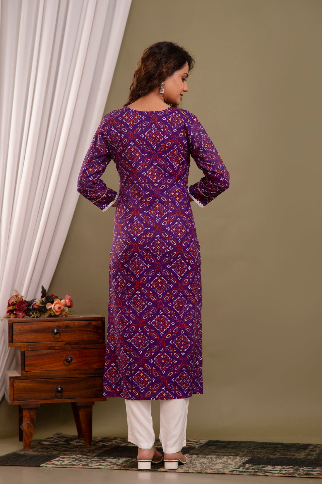 Women Embroidered Shiffon D Set 509 Violet 1 