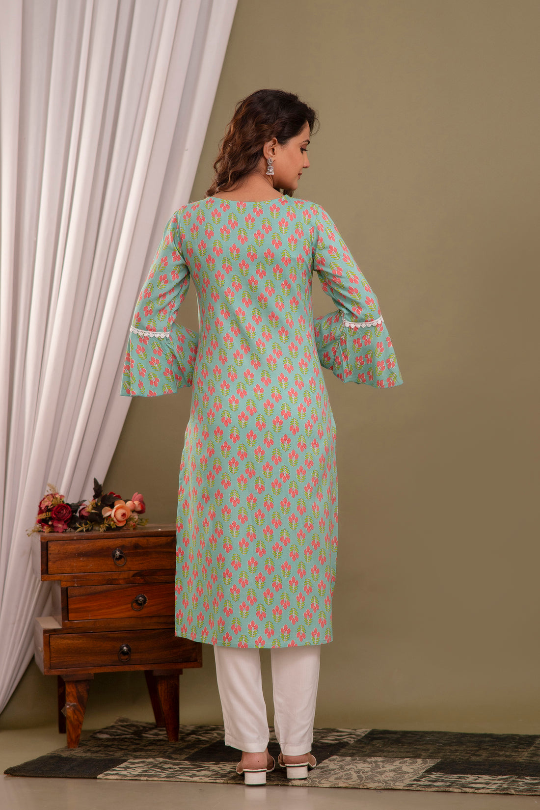 Women Chickan Embroidered Shiffon D Set 506 Light Blue 1