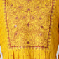 Mustard Women Embroidered Anarkali Kurta With Patch Work