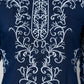 Petorl Blue Chikan Embroidery Straight Kurta